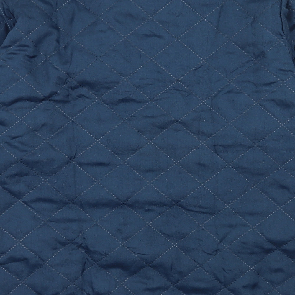 Nathalie Andersen Womens Blue Argyle/Diamond  Jacket  Size 14  Snap