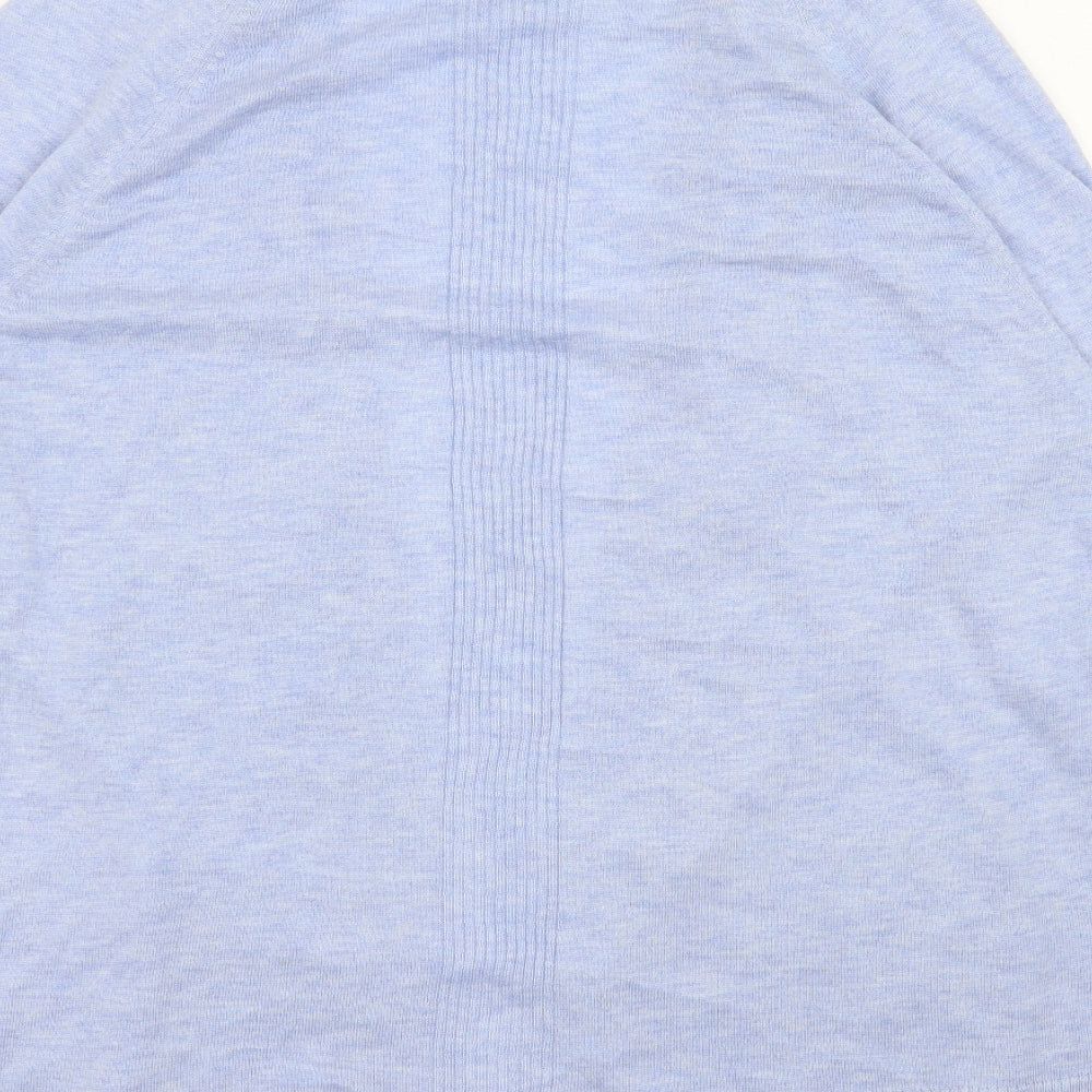 F&F Womens Blue V-Neck  Nylon Cardigan Jumper Size M