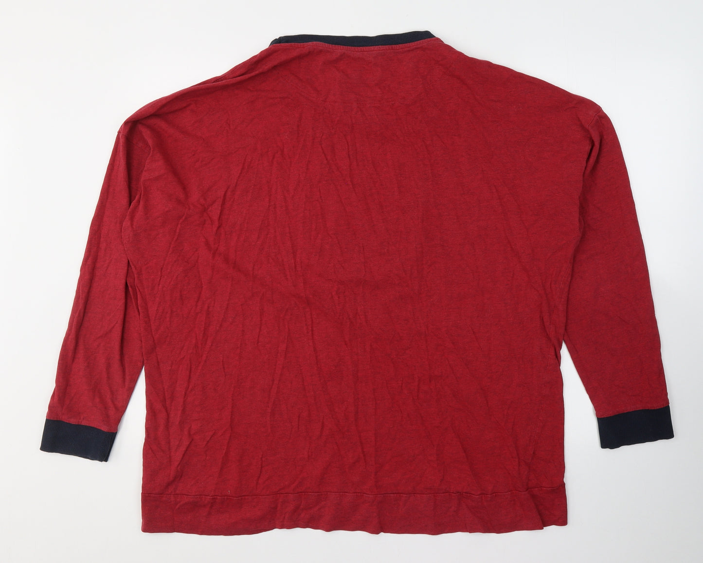 NEXT Womens Red Solid Cotton Top Pyjama Top Size XL