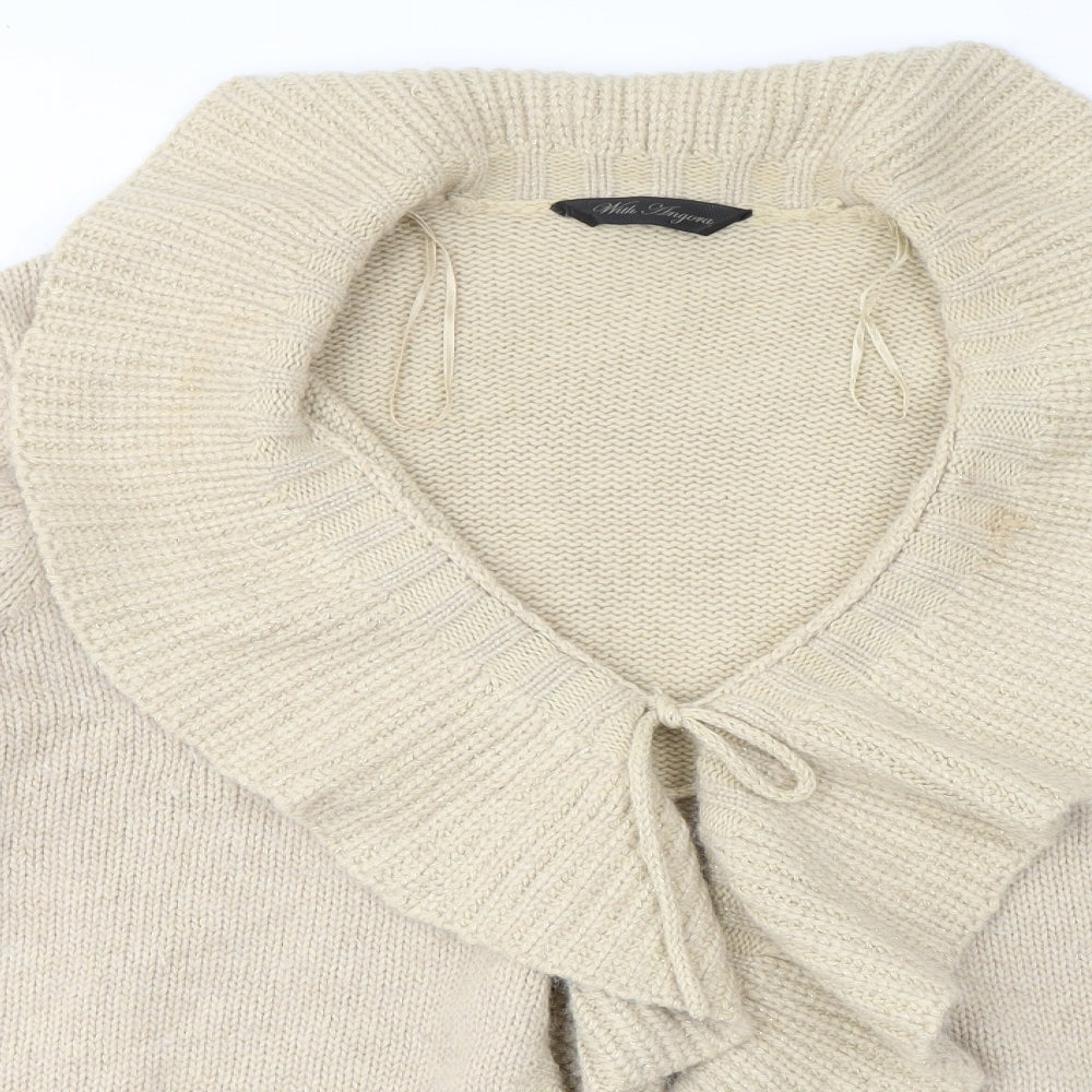 Debenhams Womens Beige V-Neck  Acrylic Cardigan Jumper Size 22