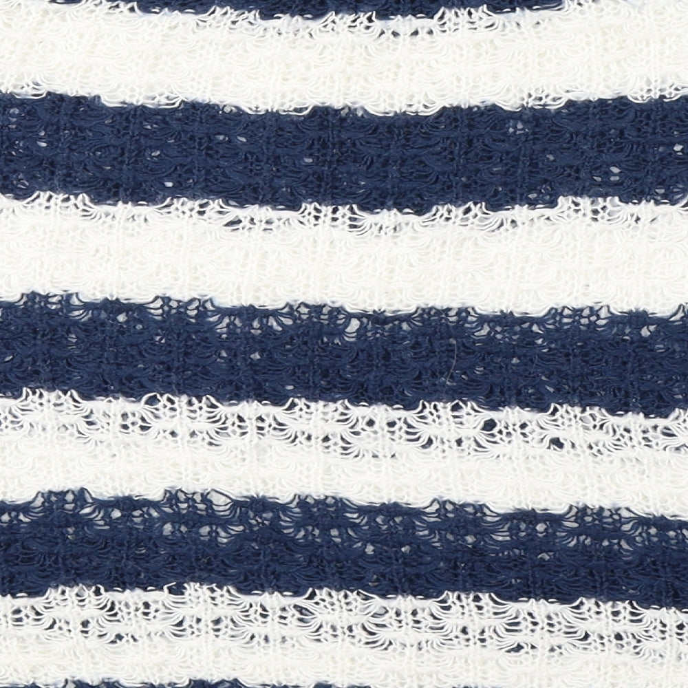 Atmosphere Womens Blue Round Neck Striped Acrylic Pullover Jumper Size 10