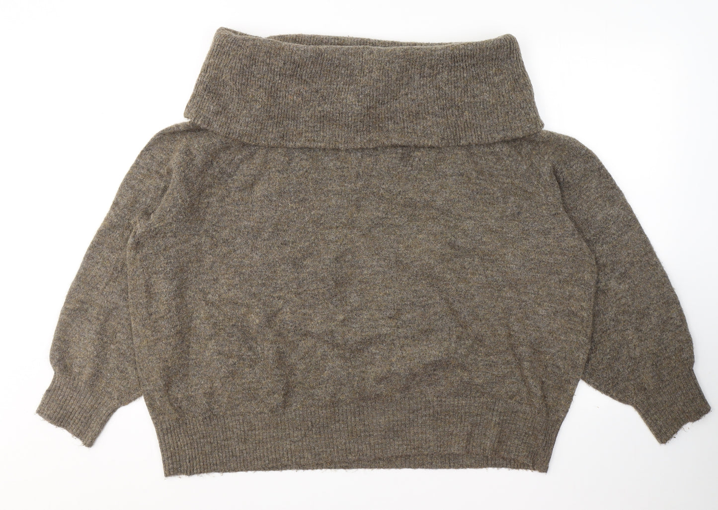 H&M Womens Brown Roll Neck  Acrylic Pullover Jumper Size XL