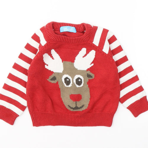 Rebel Baby Red Striped Cotton Pullover Jumper Size 9-12 Months  Pullover - Christmas jumper