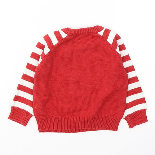 Rebel Baby Red Striped Cotton Pullover Jumper Size 9-12 Months  Pullover - Christmas jumper