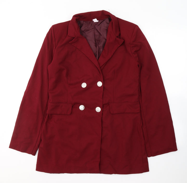 Made in Italy Womens Red Jacket Blazer Size M Button