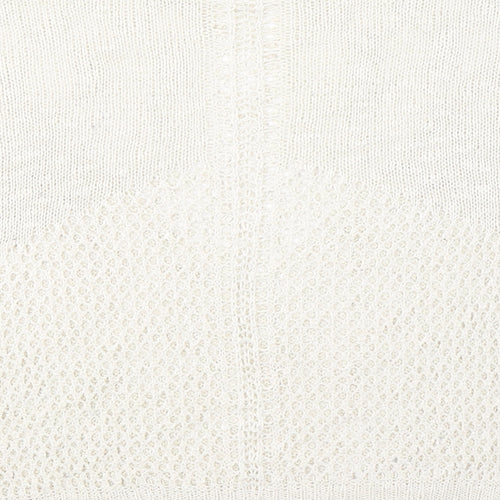 Paper Crane Womens Ivory V-Neck  Polyester Pullover Jumper Size S