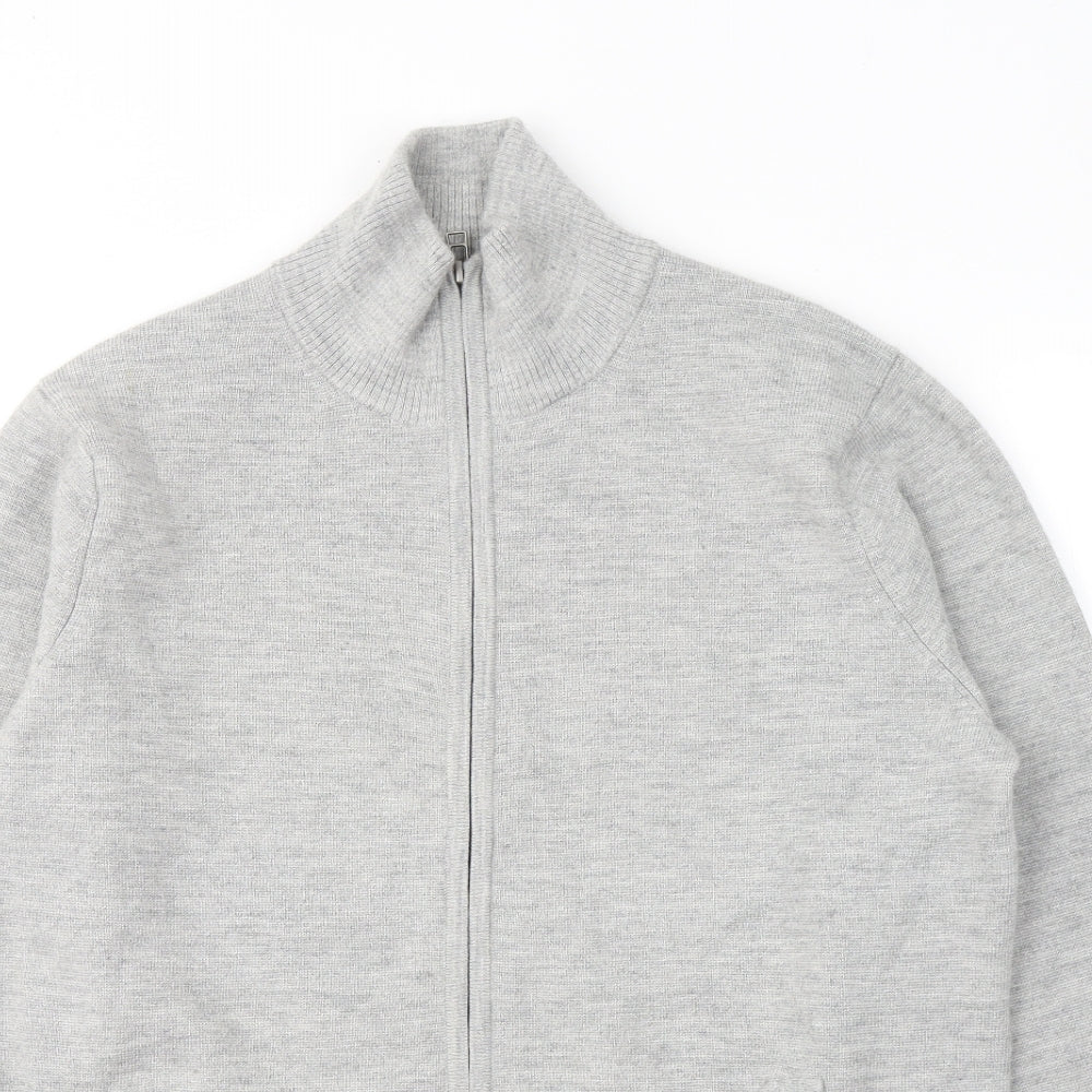 Uniqlo Mens Grey  Acrylic Full Zip Sweatshirt Size L