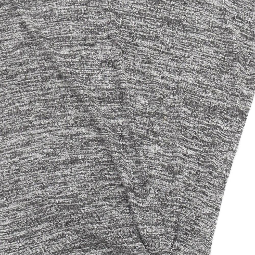 Miss Selfridge Womens Grey Herringbone Viscose T-Shirt Dress  Size 8  Round Neck Pullover