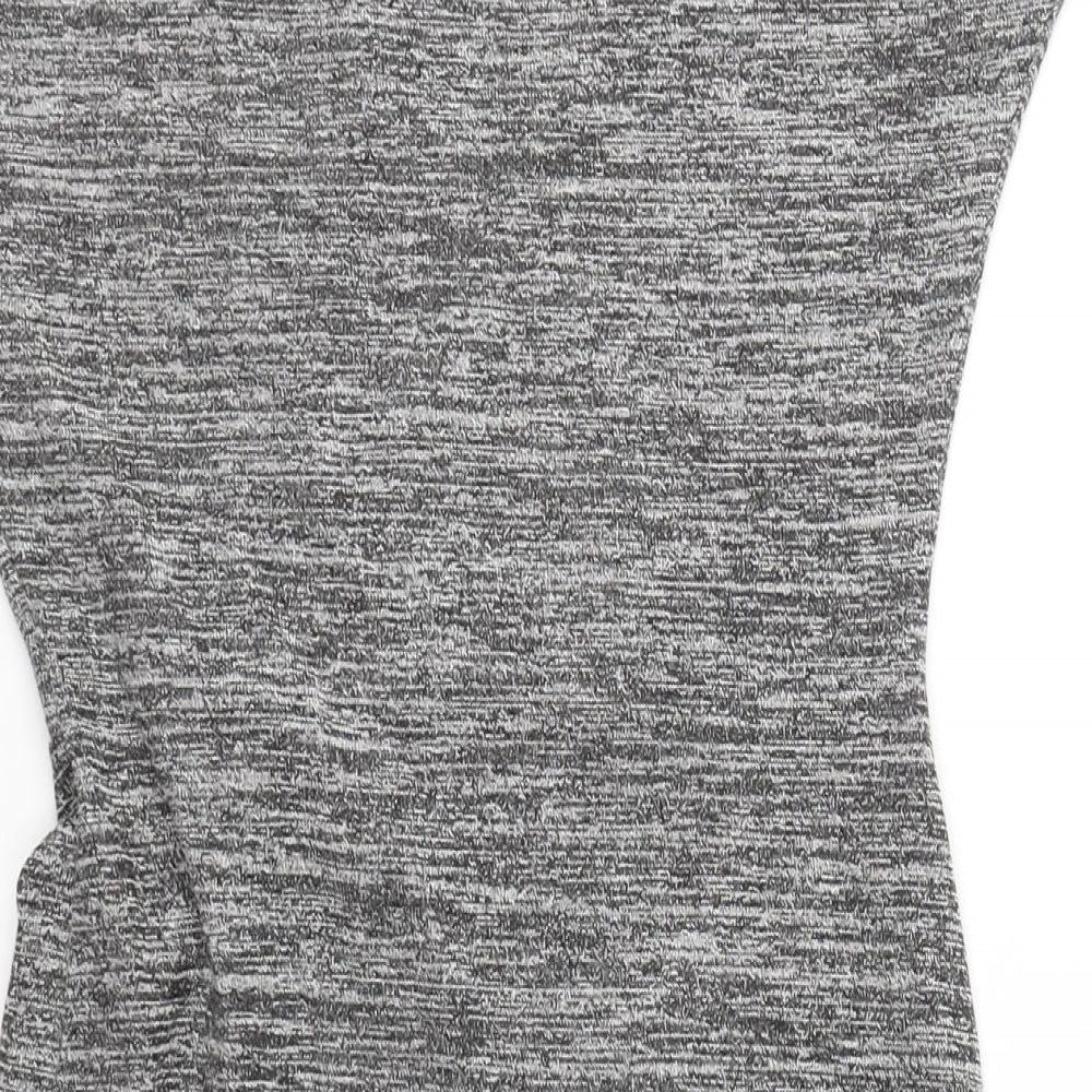 Miss Selfridge Womens Grey Herringbone Viscose T-Shirt Dress  Size 8  Round Neck Pullover