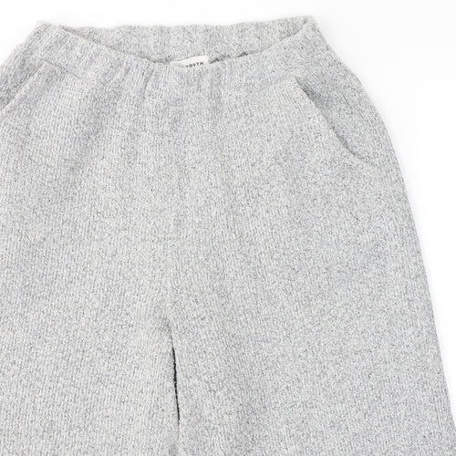 Native Youth Womens Grey  Acrylic Cropped Trousers Size S L20 in Regular