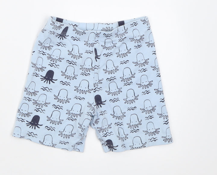 F&F Boys Blue Geometric Cotton Cropped Trousers Size 18-24 Months Pullover