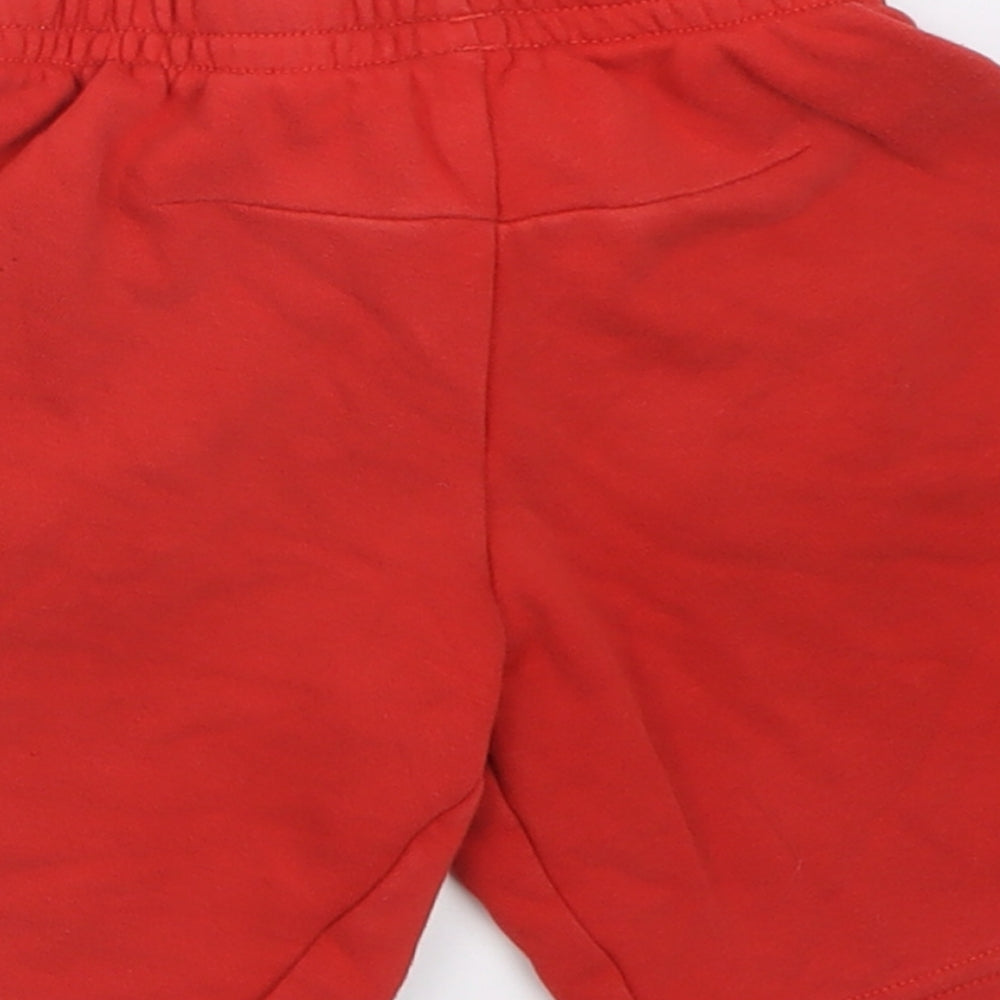 adidas Boys Red Striped Cotton Sweat Shorts Size 5-6 Years  Regular Tie