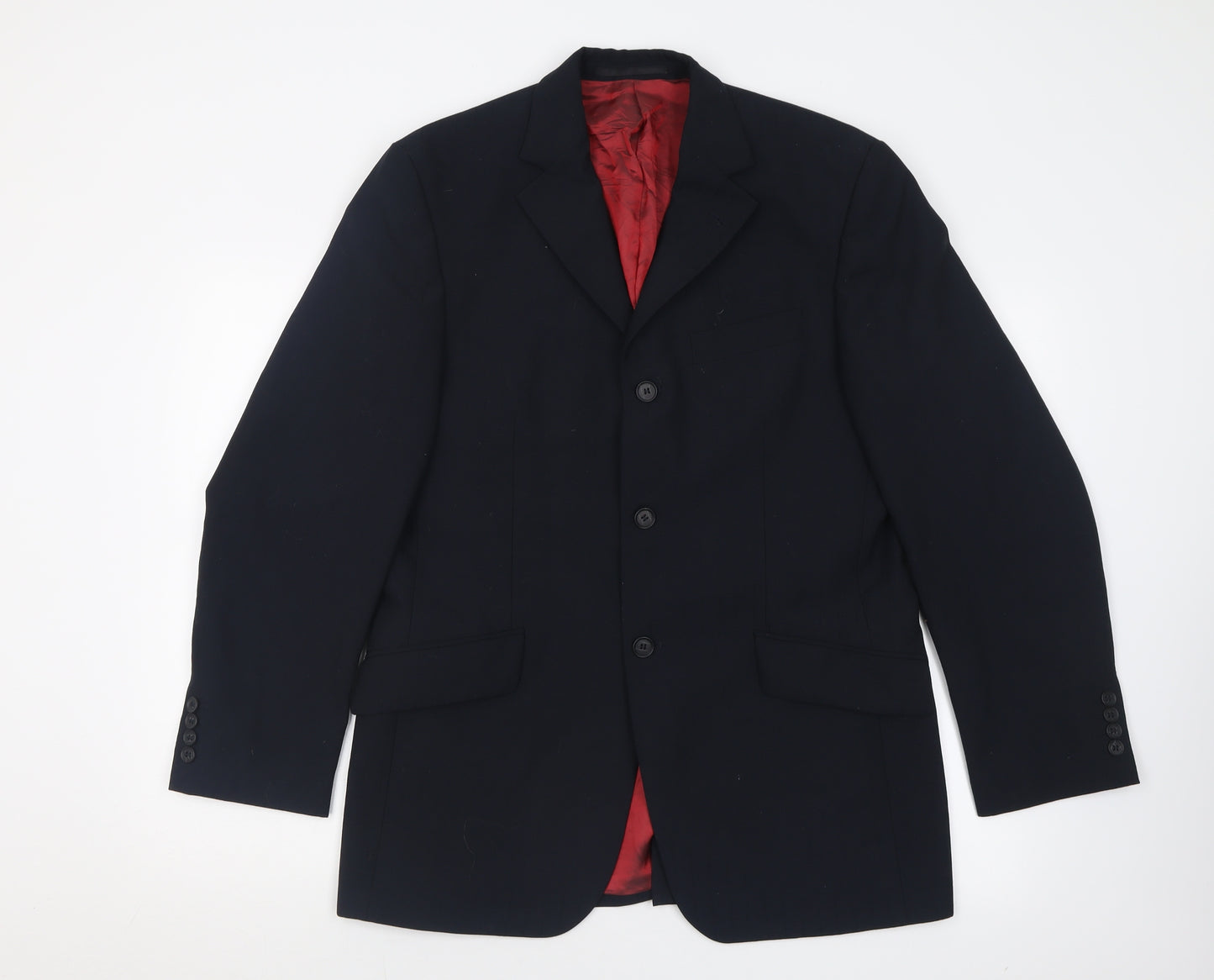 REMUS Mens Black  Polyacrylate Fibre Jacket Blazer Size 38