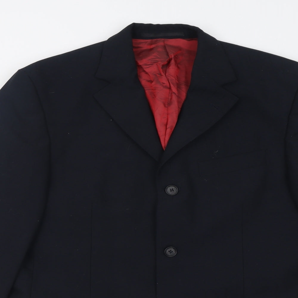 REMUS Mens Black  Polyacrylate Fibre Jacket Blazer Size 38