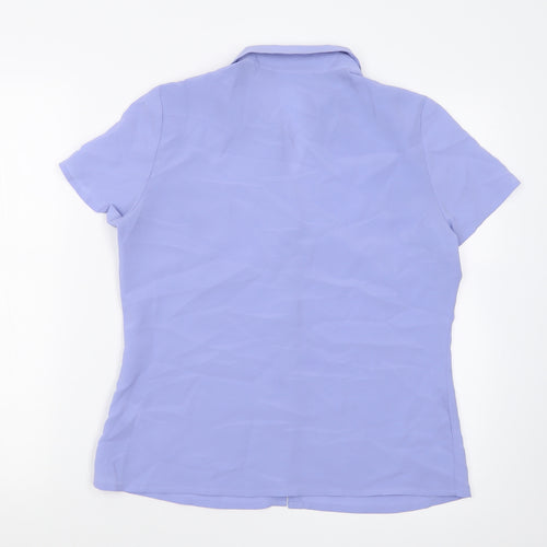 Principles Womens Purple  Polyester Basic Button-Up Size 12 V-Neck