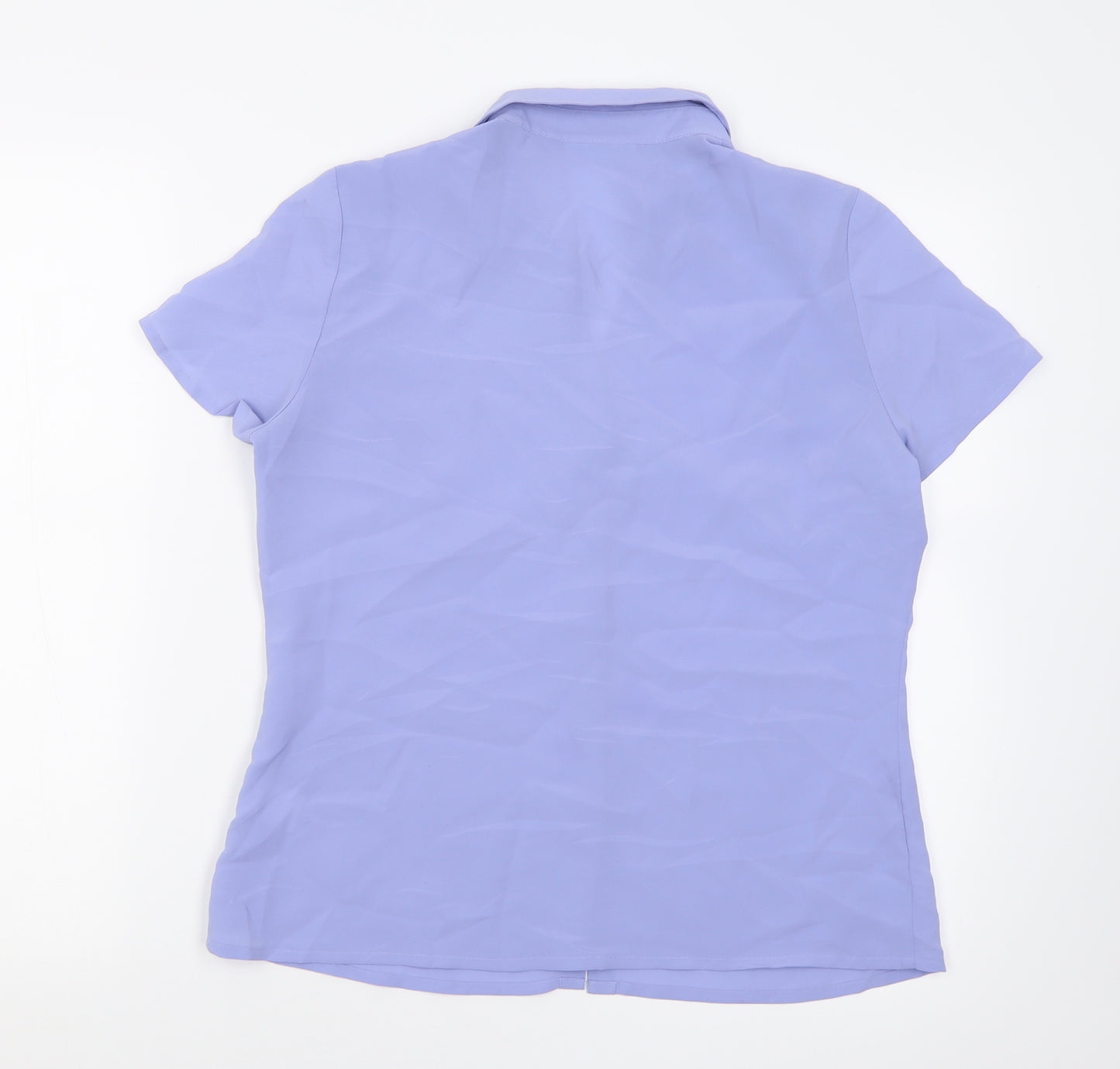 Principles Womens Purple  Polyester Basic Button-Up Size 12 V-Neck