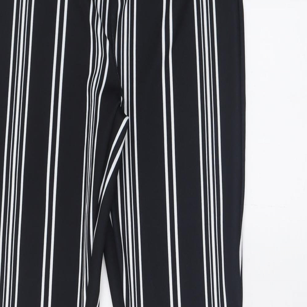New Look Womens Black Striped Polyester Trousers  Size 8 L30 in Regular