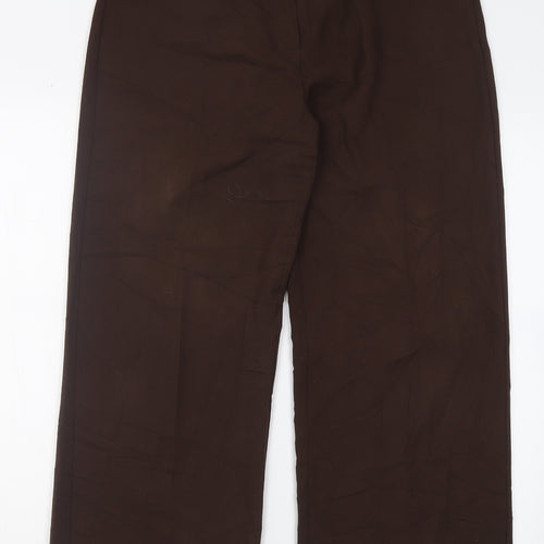 Gold Womens Brown  Polyester Trousers  Size 14 L28 in Regular Button