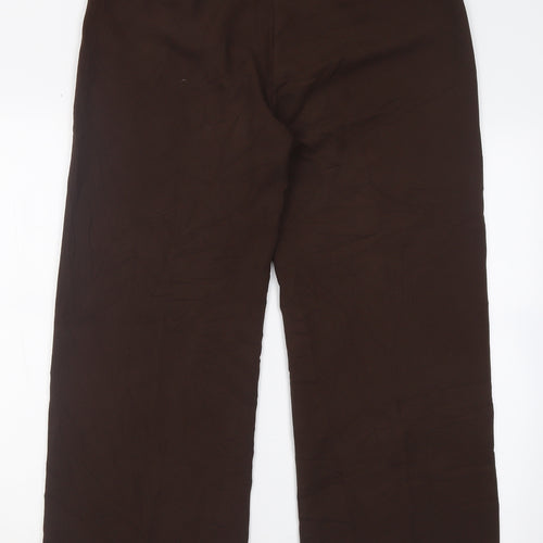 Gold Womens Brown  Polyester Trousers  Size 14 L28 in Regular Button