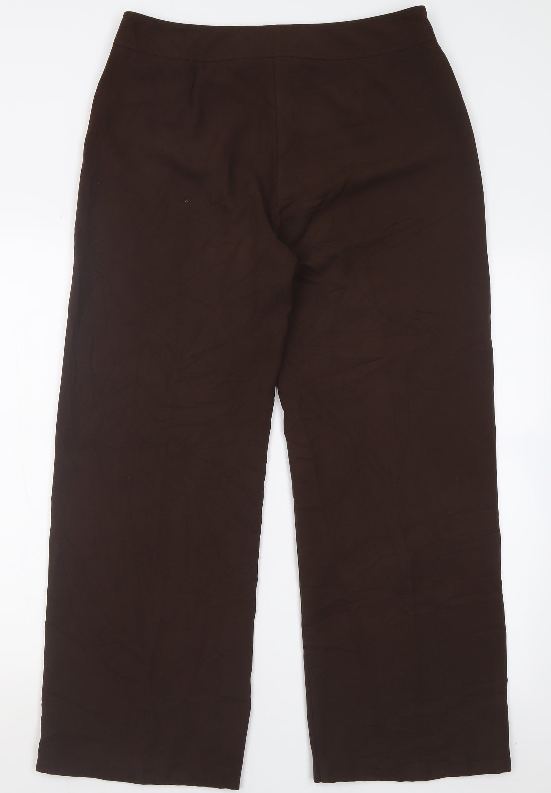 Gold Womens Brown  Polyester Trousers  Size 14 L28 in Regular Button