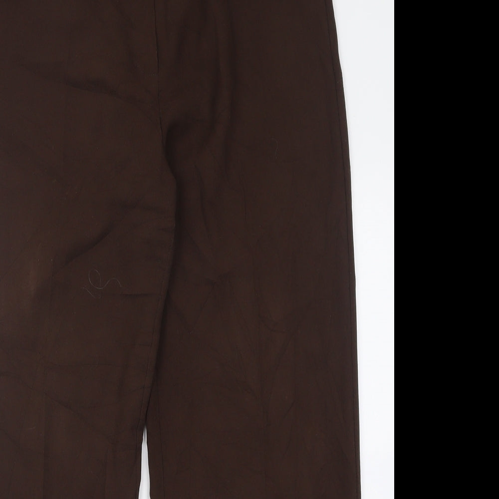 Gold Womens Brown  Polyester Trousers  Size 14 L28 in Regular Button