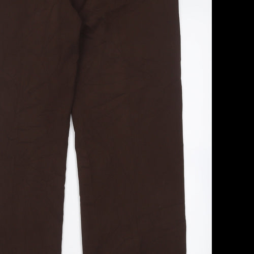 Gold Womens Brown  Polyester Trousers  Size 14 L28 in Regular Button