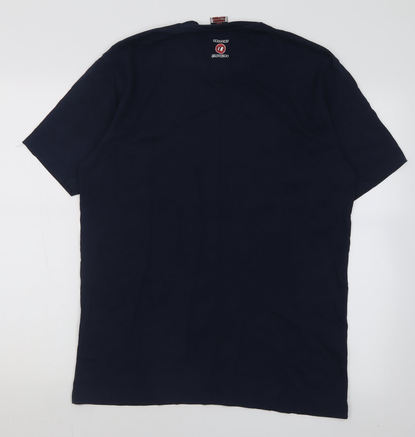 Obscene Clothing Mens Black  Cotton  T-Shirt Size L Crew Neck