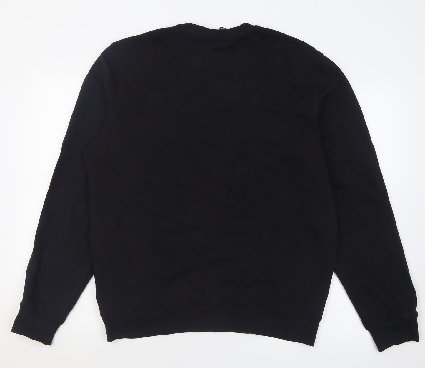 Champion Mens Black  Cotton Pullover Sweatshirt Size L