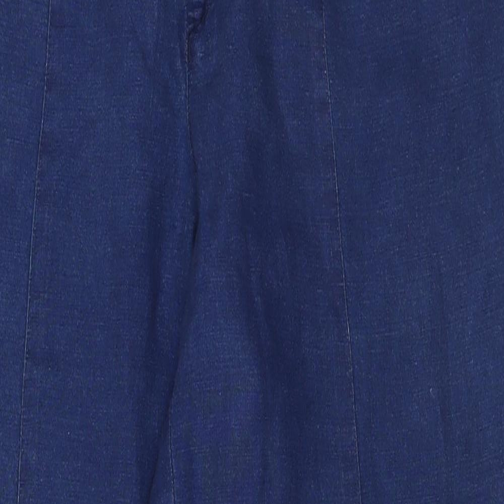 Jigsaw Womens Blue  Linen Trousers  Size 8 L30 in Regular Button