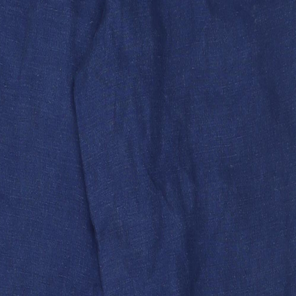 Jigsaw Womens Blue  Linen Trousers  Size 8 L30 in Regular Button