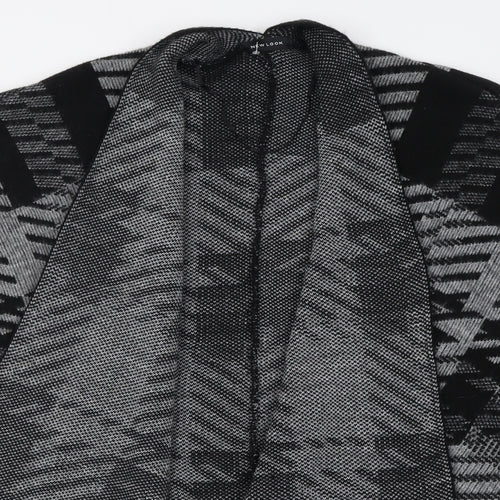 New Look Womens Grey V-Neck Geometric Acrylic Cape Jumper One Size
