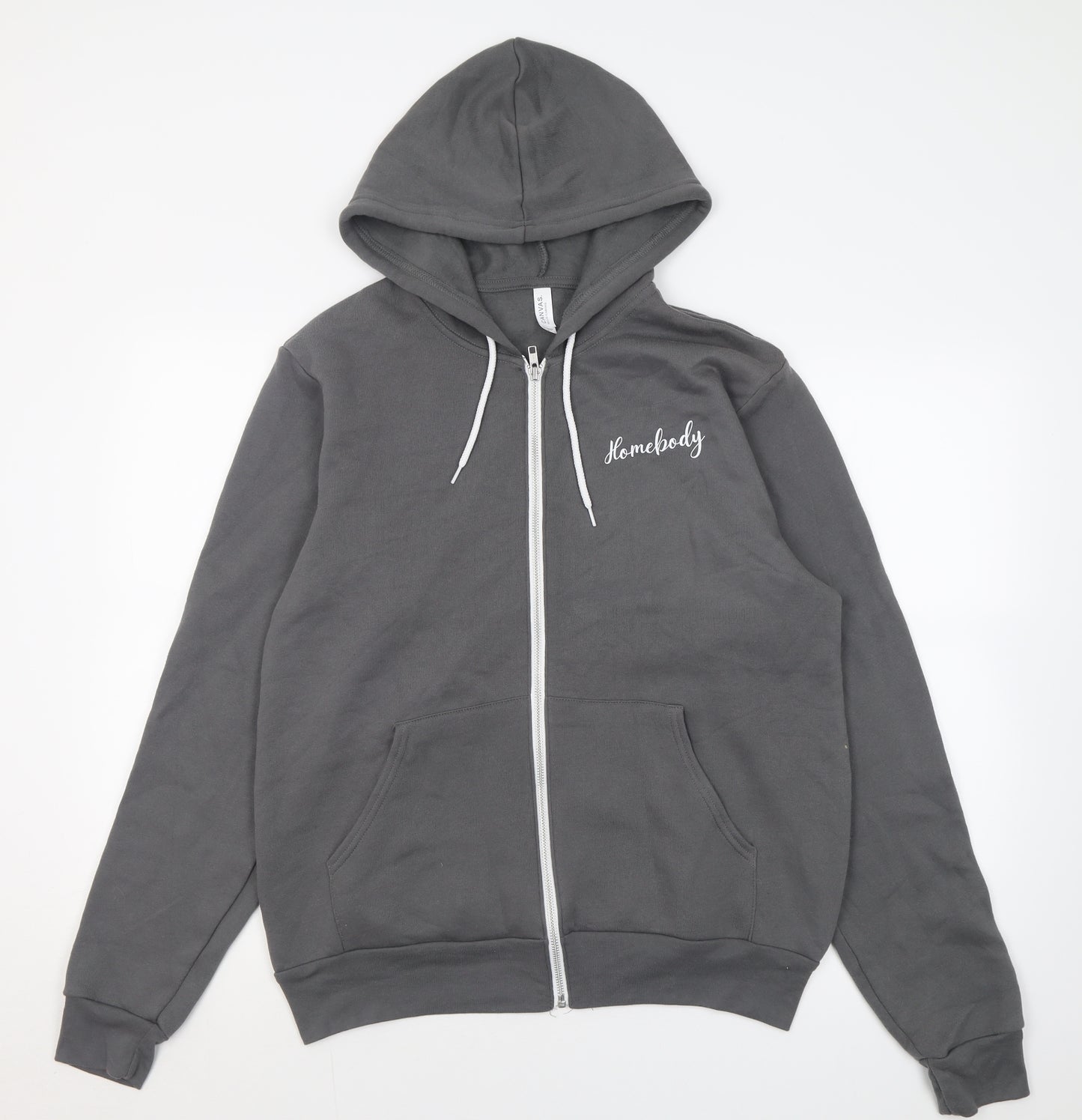 Canvas Womens Grey  Cotton Full Zip Hoodie Size M  Zip - homebody