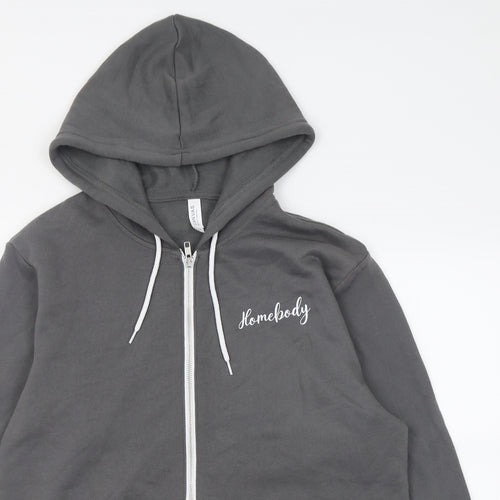Canvas Womens Grey  Cotton Full Zip Hoodie Size M  Zip - homebody