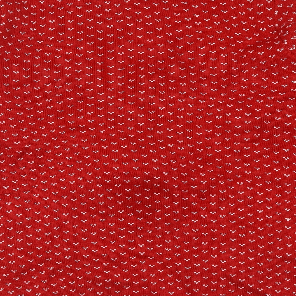 F&F Mens Red Crew Neck  Acrylic Pullover Jumper Size XL   - Reindeer