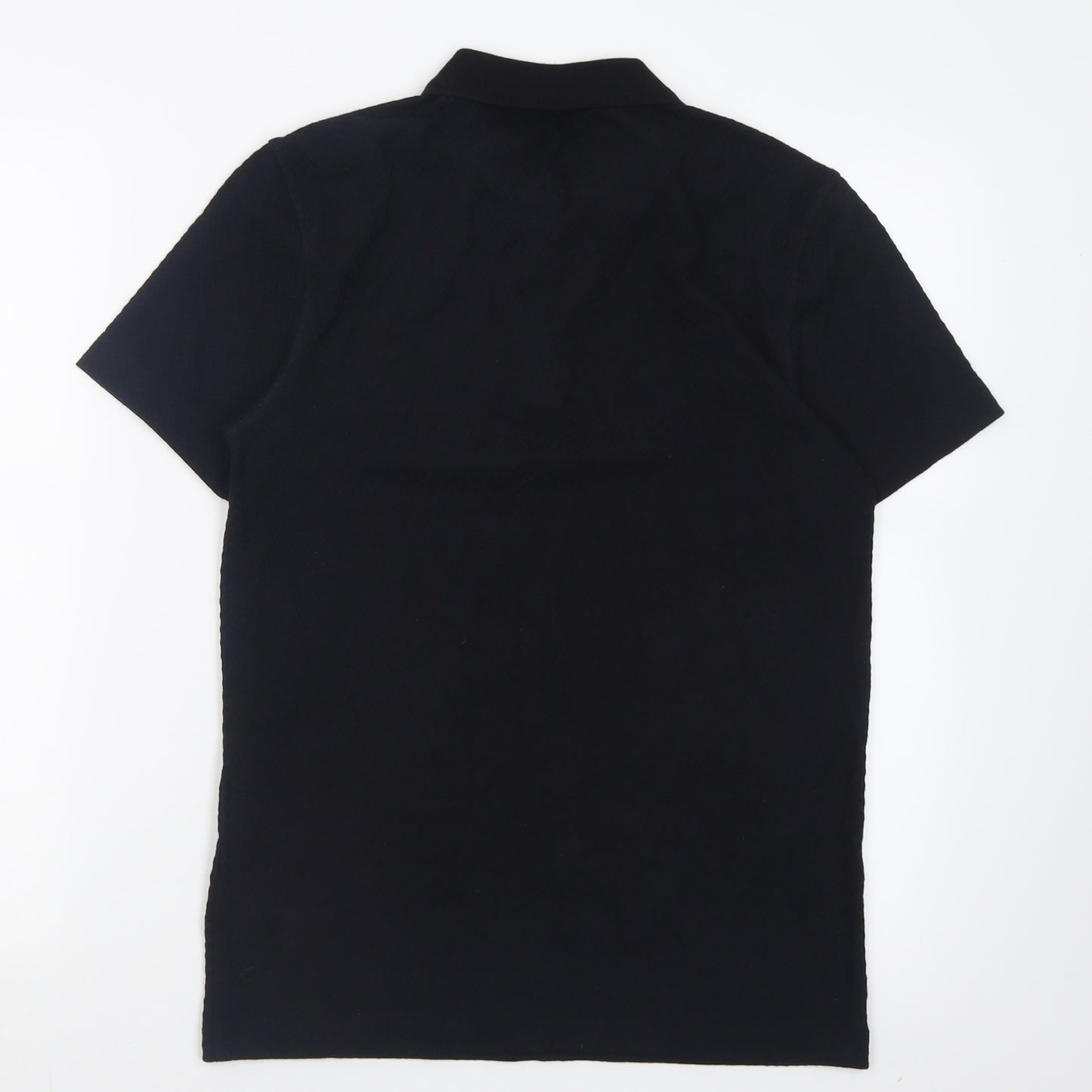 Primark Mens Black  Cotton  Polo Size S Collared Zip