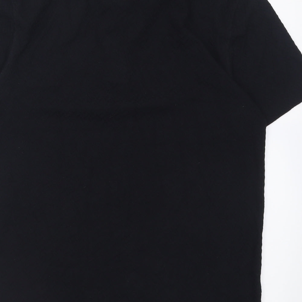 Primark Mens Black  Cotton  Polo Size S Collared Zip