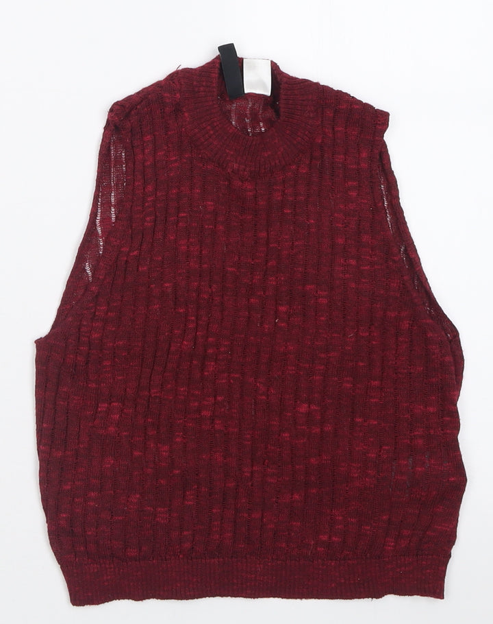 H&M Womens Red  Polyester Cropped Tank Size XS Crew Neck
