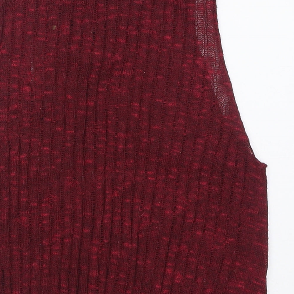 H&M Womens Red  Polyester Cropped Tank Size XS Crew Neck