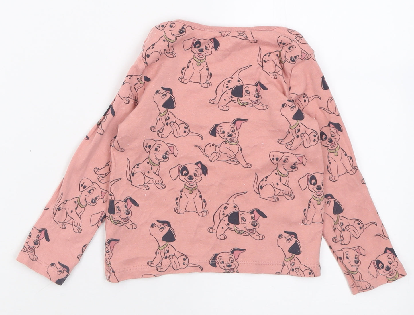 F&F Girls Pink Geometric Cotton Basic Casual Size 18-24 Months Crew Neck Pullover - Disney