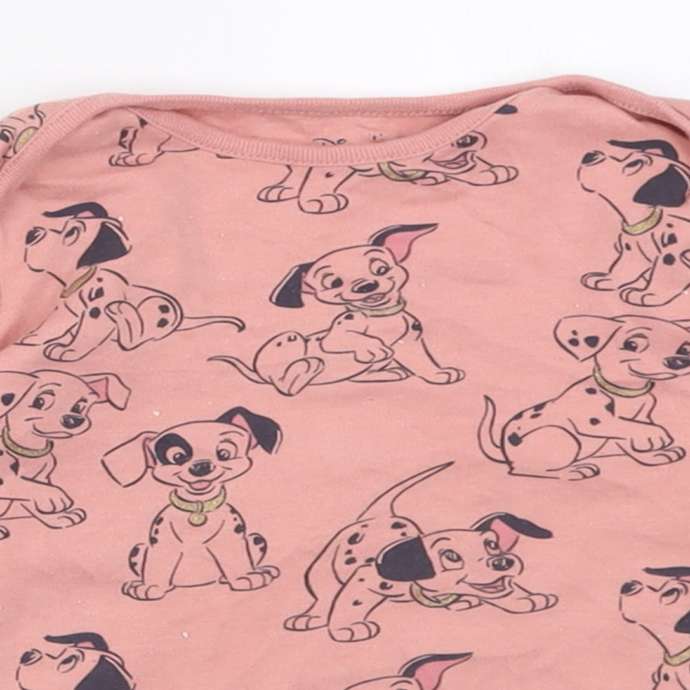 F&F Girls Pink Geometric Cotton Basic Casual Size 18-24 Months Crew Neck Pullover - Disney