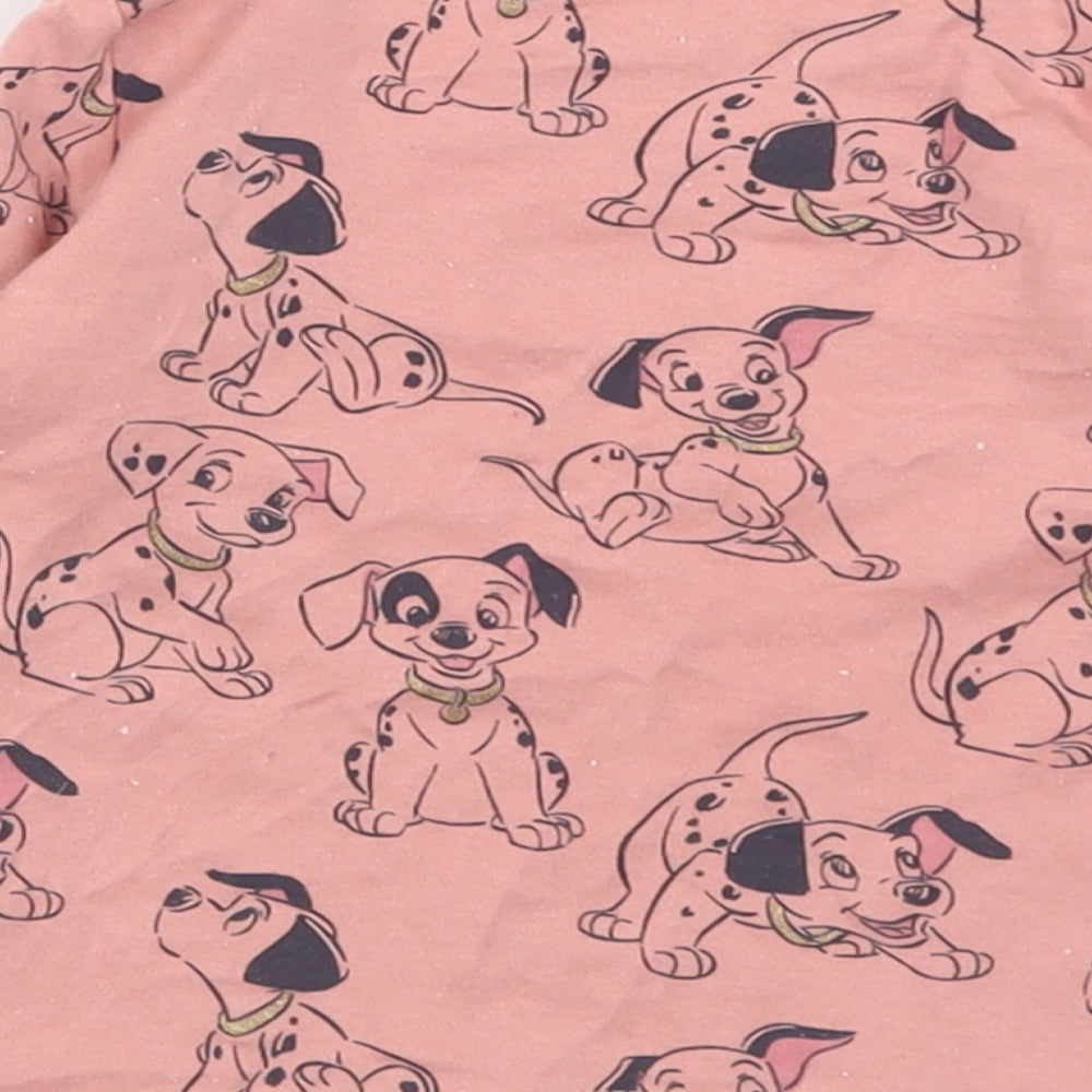 F&F Girls Pink Geometric Cotton Basic Casual Size 18-24 Months Crew Neck Pullover - Disney