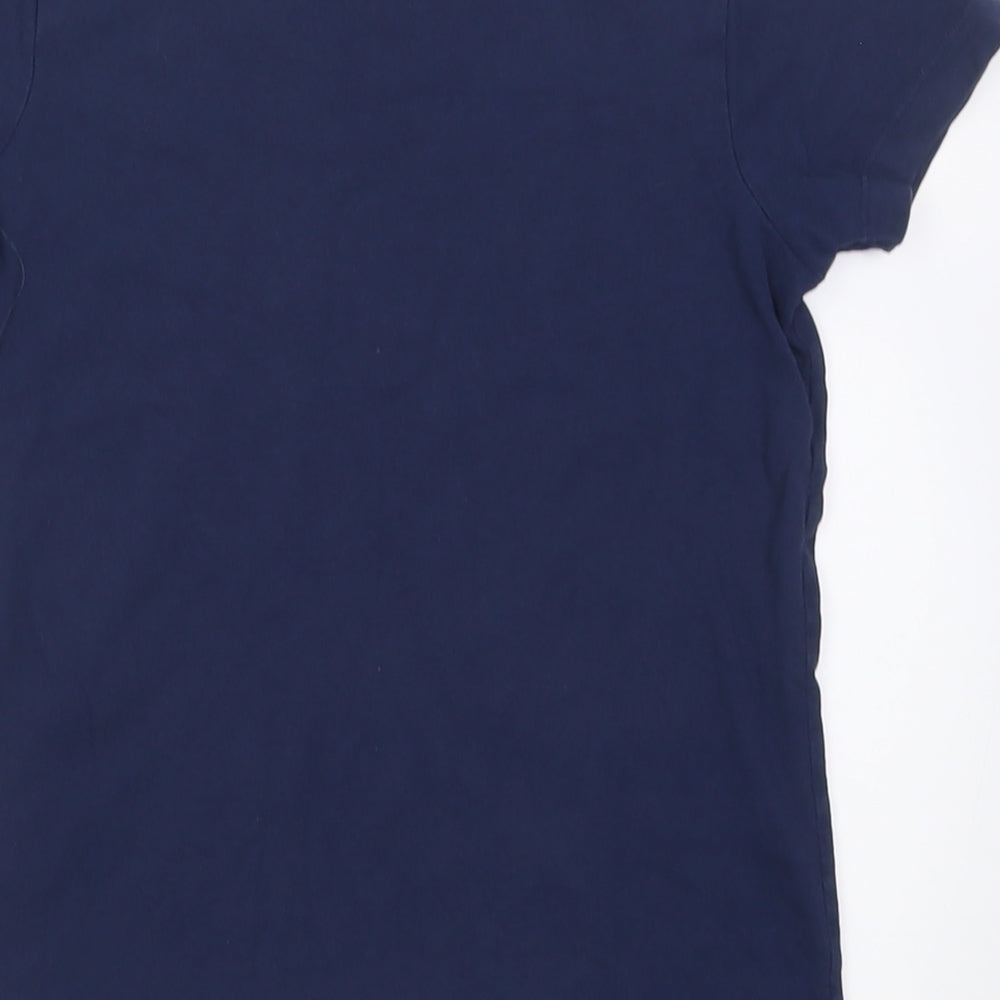 Matalan Boys Blue  Cotton Basic T-Shirt Size 8 Years Crew Neck Pullover