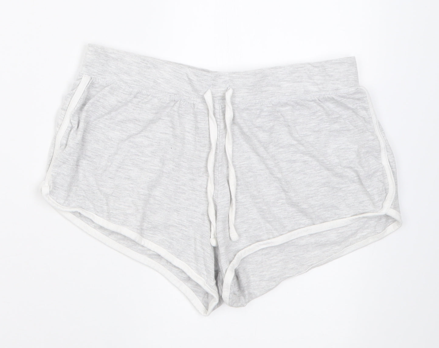 New Look Womens Grey  Cotton Sweat Shorts Size S  Regular Tie