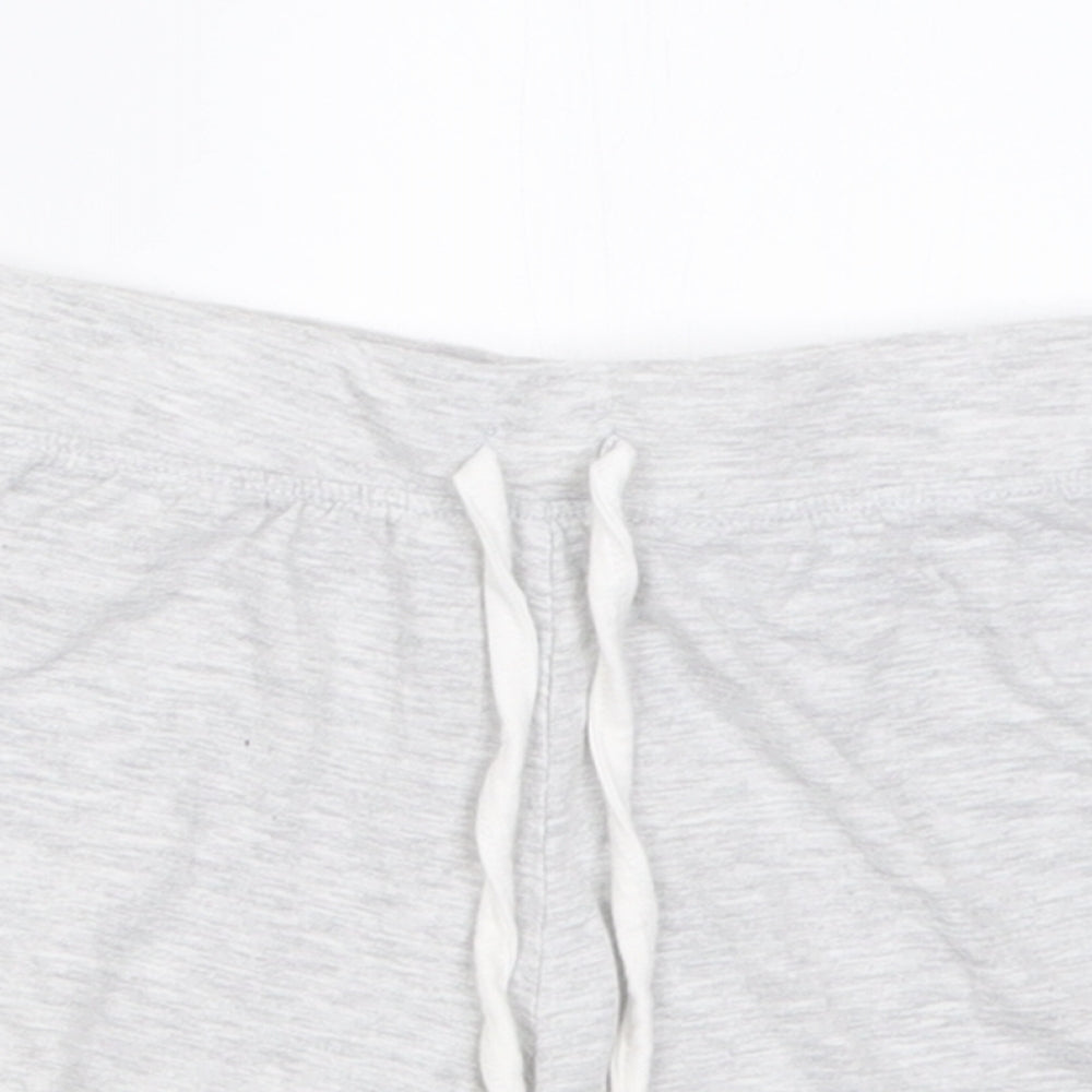 New Look Womens Grey  Cotton Sweat Shorts Size S  Regular Tie