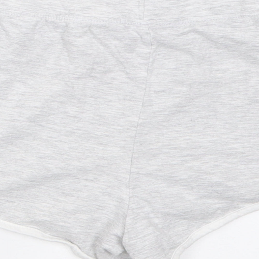 New Look Womens Grey  Cotton Sweat Shorts Size S  Regular Tie