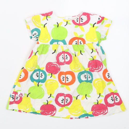 babybol Girls Multicoloured Geometric Cotton A-Line  Size 18 Months  Crew Neck Button