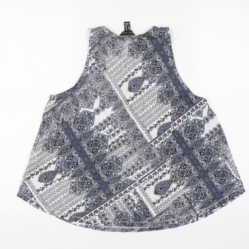 New Look Womens Multicoloured Paisley Cotton Basic Tank Size 12 Round Neck