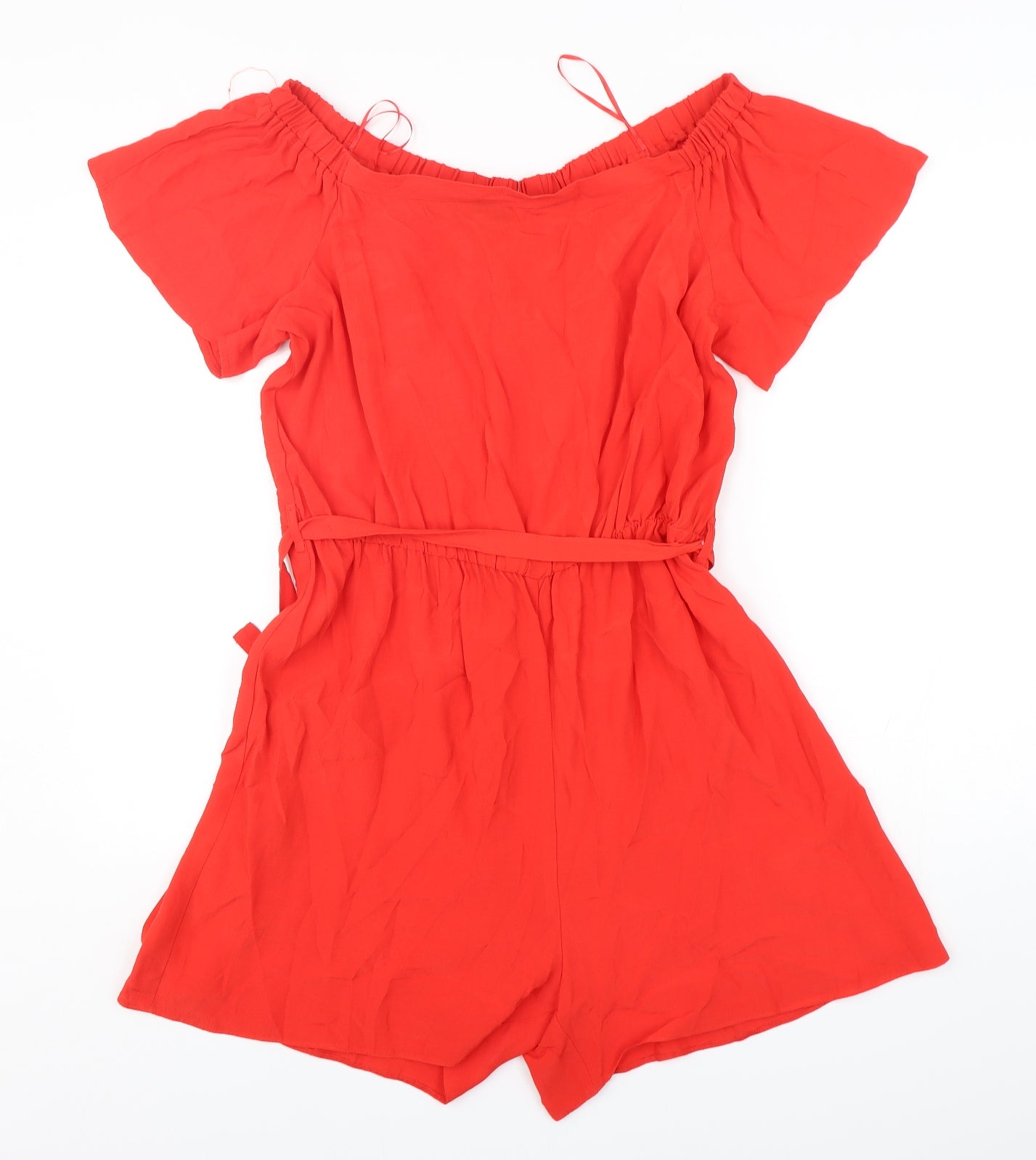 F&F Womens Red  Viscose Playsuit One-Piece Size 14 L5 in Pullover