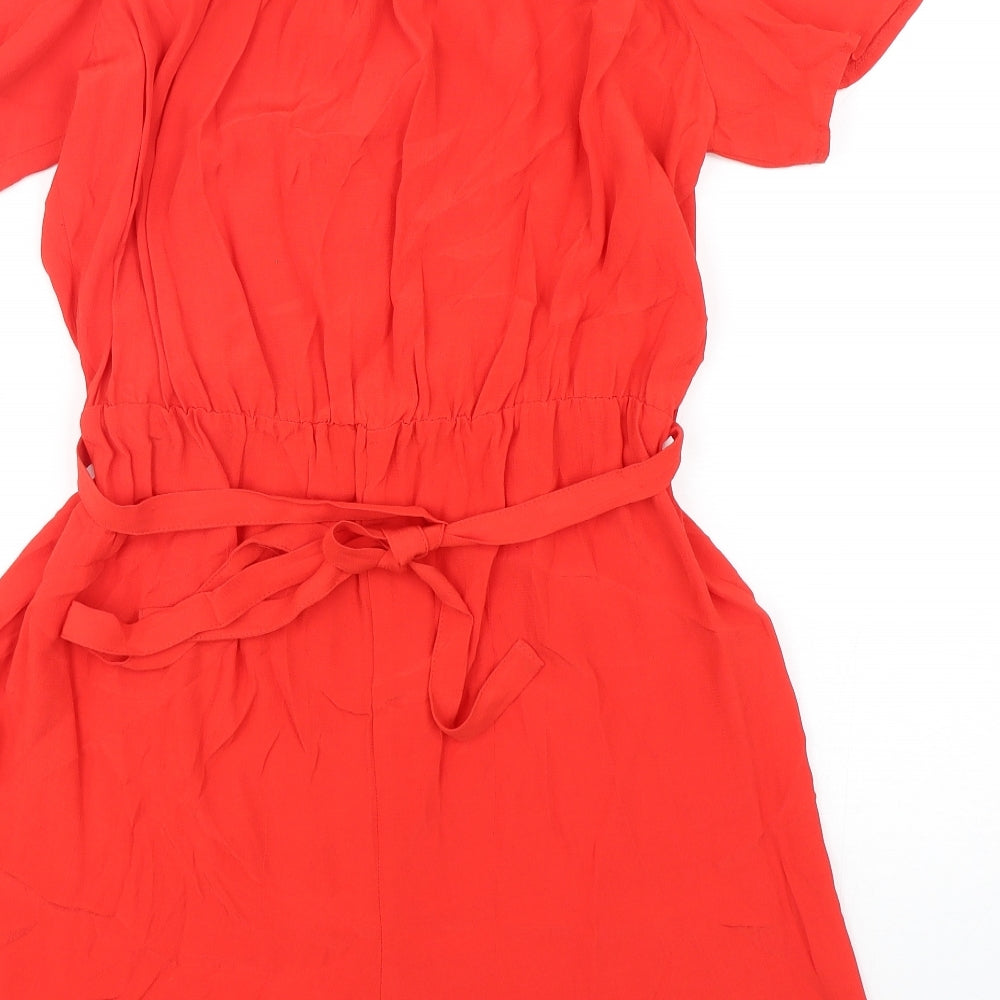 F&F Womens Red  Viscose Playsuit One-Piece Size 14 L5 in Pullover