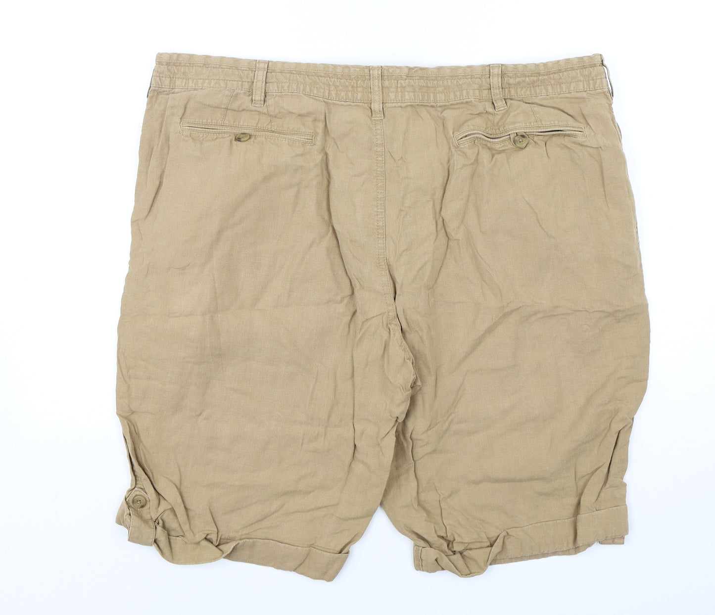 Marks and Spencer Mens Beige  Linen Chino Shorts Size 44 L12 in Regular